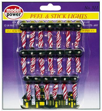 Model-Power Peel/Stick Lights 12-16V (15) Model Railroad Light Bulb #511