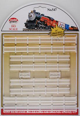 Model-Power White Fences HO Scale Model Railroad Trackside Accessory #547