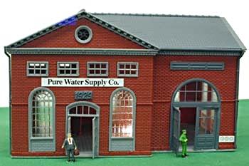 Model-Power Pure Water Supply Co. Lighted Built-Up HO Scale Model Railroad Building #563