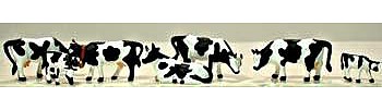 Model-Power Cows and Calves Black and White (7) HO Scale Model Railroad Figure #5731