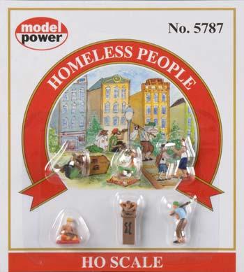 Model-Power Homeless People HO Scale Model Railroad Figure #5787
