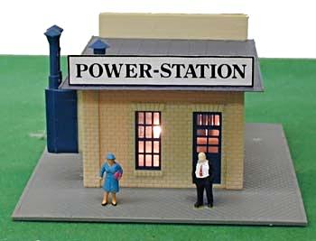 Model-Power Power Station Built-Up HO Scale Model Railroad Building #580