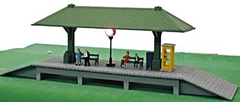 Model-Power Station Platform Built-Up HO Scale Model Railroad Trackside Accessory #583