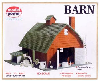 Model-Power Country Barn Kit with Accessories HO Scale Model Railroad Building #601