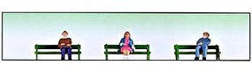 Model-Power Sitting People with Bench (3) O Scale Model Railroad Figure #6052 Model-Power Sitting People with Bench (3) O Scale Model Railroad Figure #6052