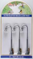 Gooseneck Brass Lamppost (3) O Scale Model Railroad Street Light #6083