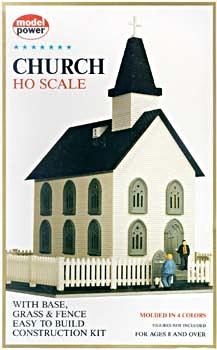 Model-Power Church Kit HO Scale Model Railroad Building #613