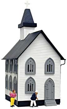 Model-Power Church Built-Up O Scale Model Railroad Building #6350