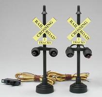 Model-Power Crossing Signal Set (2) O Scale Model Railroad Operating Accessory #6381