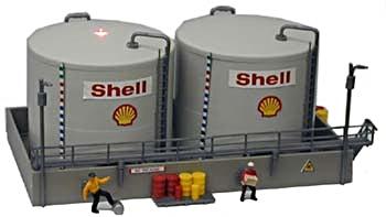 Model-Power Twin Oil Tanks Built Up Lighted w/2 Figures