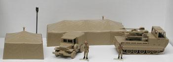 Model-Power Desert Tents with Vehicles HO Scale Model Railroad Building Accessory #666