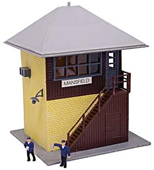 Model-Power Built-Up Buildings - Lighted w/2 Figures Signal Tower - HO-Scale