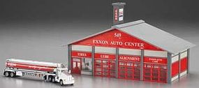 Model-Power Exxon Station with Tanker Built-Up HO Scale Model Railroad Building #689 Model-Power Exxon Station with Tanker Built-Up HO Scale Model Railroad Building #689