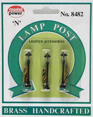 Model-Power Boulevard Lamp Clear (3) N Scale Model Railroad Street Light #8482