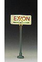 Model-Power Lighted Gas Station Signs pkg(2) Exxon N Scale Model Railroad Billboard Sign #8579