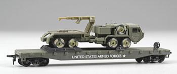 Model-Power Military Action Series 51 Flat Car w/Truck Equipment Mover - HO-Scale