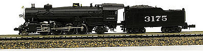 Model-Power 2-8-2 Mikado with Tender DCC/Sound ATSF N Scale Model Train Steam Locomotive #875721