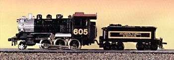 Model-Power Steam 2-6-0 w/Tender Powered w/Working Light & Knuckle Couplers Atchison, Topeka & Santa Fe - HO-Scale