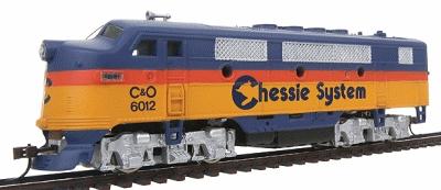 Model-Power F2-A Dual Drive, Powered w/Light Chessie System HO Scale Model Train Diesel Locomotive #96802