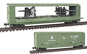 Model-Power US Army Tank Buster Hidden Gun Q Box Car HO Scale Model Train Freight Car #99162