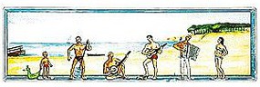 Merten Musicians on the Beach Model Railroad Figure HO Scale #2174 Merten Musicians on the Beach Model Railroad Figure HO Scale #2174