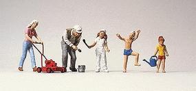 Merten Family Working in Yard Model Railroad Figure HO Scale #2542 Merten Family Working in Yard Model Railroad Figure HO Scale #2542