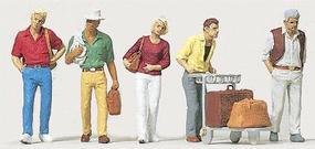 Merten Passengers with Luggage Cart Model Railroad Figure HO Scale #2550 Merten Passengers with Luggage Cart Model Railroad Figure HO Scale #2550