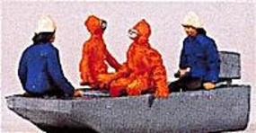 Merten Fire Rescue/Dive Crew in Boat Model Railroad Figure HO Scale #5013 Merten Fire Rescue/Dive Crew in Boat Model Railroad Figure HO Scale #5013