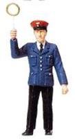 Merten Conductor with Signal Paddle Raised Model Railroad Figure G Scale #7 Merten Conductor with Signal Paddle Raised Model Railroad Figure G Scale #7