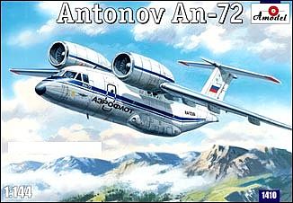 A-Model-From-Russia Antonov An72 Russian Military Transport Turbojet Plastic Model Airplane Kit 1/144 #1410