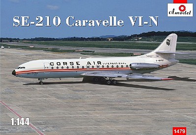 A-Model-From-Russia SE210 Caravelle VI-N Corse Air International Plastic Model Airplane Kit 1/144 #1479