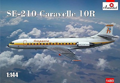A-Model-From-Russia SE210 Caravelle 10R Hispania International Plastic Model Airplane Kit 1/144 #1480