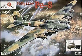 A-Model-From-Russia Pe8 Petlyakov WWII Soviet Bomber Plastic Model Airplane Kit 1/72 Scale #72142
