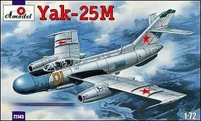 A-Model-From-Russia Yak25M Soviet 2-Seater Fighter Plastic Model Airplane Kit 1/72 Scale #72143 A-Model-From-Russia Yak25M Soviet 2-Seater Fighter Plastic Model Airplane Kit 1/72 Scale #72143