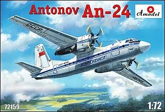 A-Model-From-Russia Antonov An24 Civilian Aircraft Plastic Model Airplane Kit 1/72 Scale #72159