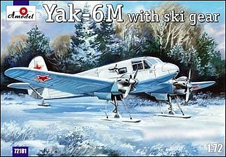 A-Model-From-Russia Yak6M Transport Aircraft w/Skis Plastic Model Airplane Kit 1/72 Scale #72181