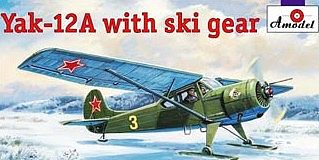 A-Model-From-Russia Yak12A Aircraft w/Skis Plastic Model Airplane Kit 1/72 Scale #72187