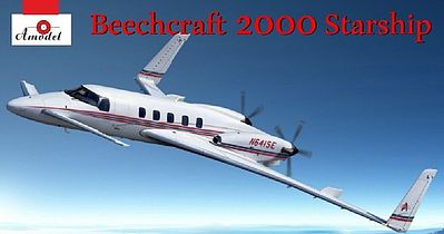 A-Model-From-Russia Beechcraft 2000 Starship N641SE Aircraft Plastic Model Airplane Kit 1/72 Scale #72273