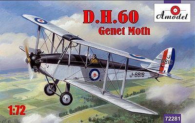 A-Model-From-Russia DH60 Genet Moth Biplane Plastic Model Airplane Kit 1/72 Scale #72281