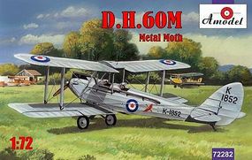 DH60M Metal Moth 2-Seater Biplane Plastic Model Airplane Kit 1/72 Scale #72282