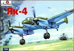 A-Model-From-Russia Yak4 Soviet Light Bomber Plastic Model Airplane Kit 1/72 Scale #7235 A-Model-From-Russia Yak4 Soviet Light Bomber Plastic Model Airplane Kit 1/72 Scale #7235