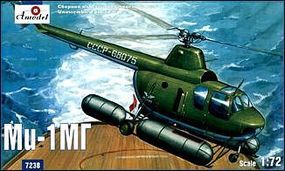 A-Model-From-Russia Mi1MG Soviet Recon/Rescue Helicoper w/floats Plastic Model Helicopter Kit 1/72 Scale #7238 A-Model-From-Russia Mi1MG Soviet Recon/Rescue Helicoper w/floats Plastic Model Helicopter Kit 1/72 Scale #7238