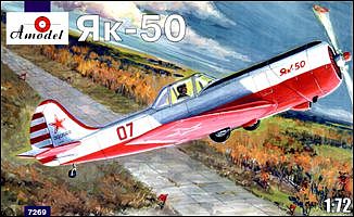 A-Model-From-Russia Yak50 Single-Seater Soviet Fighter Plastic Model Airplane Kit 1/72 Scale #7269