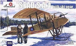 A-Model-From-Russia SPAD SA4 WWI BiPlane Fighter w/Skis Plastic Model Airplane Kit 1/72 Scale #7273