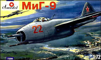 A-Model-From-Russia Mig9 Soviet Fighter Plastic Model Airplane Kit 1/72 Scale #7299