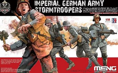 Meng Imperial German Army Stormtroopers (4) Plastic Model Military Figure Kit 1/35 Scale #hs10