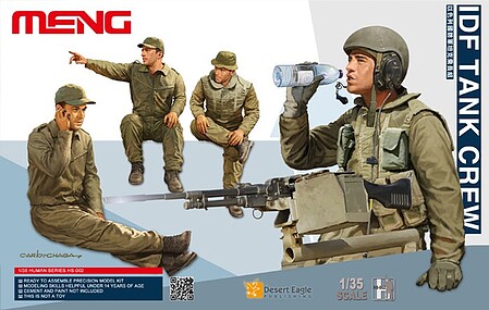 Meng IDF Tank Crew Figure Set (4) Plastic Model Military Figure Kit 1/35 Scale #hs2