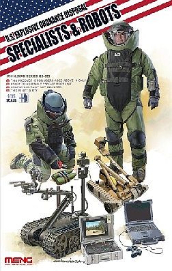 Meng US EOD Specialists & Robots Plastic Model Military Figure Kit 1/35 Scale #hs3
