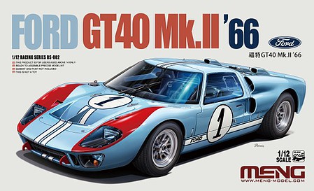 Meng Ford GT 40 Mk II Race Car Plastic Model Car Vehicle Kit 1/12 Scale #rs2
