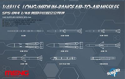 Meng U.S Long-Range A-T-A Missiles Plastic Model Aircraft Accessory 1/48 Scale #sps044
